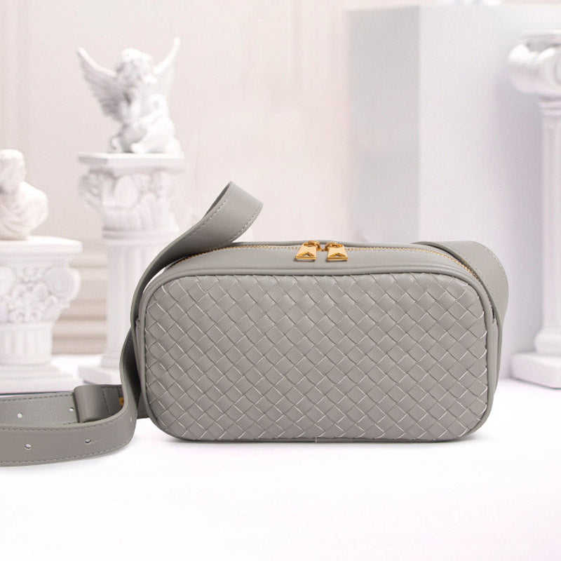 Women’s Genuine Leather Woven Pillow-Shaped Crossbody Bag image 5