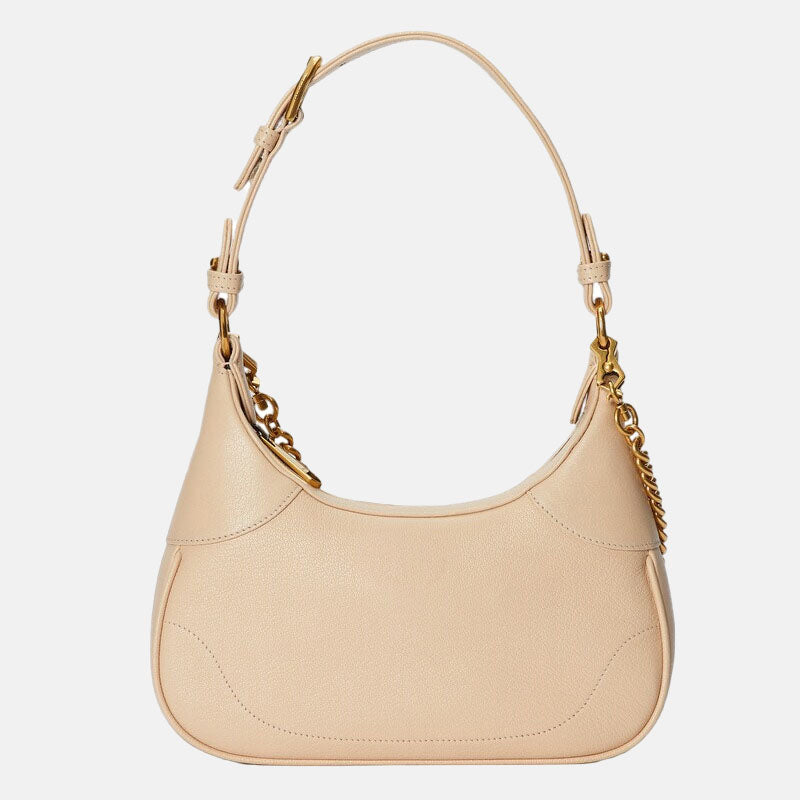 Women’s Genuine Leather Zipper Crossbody Bag with Chain Strap image