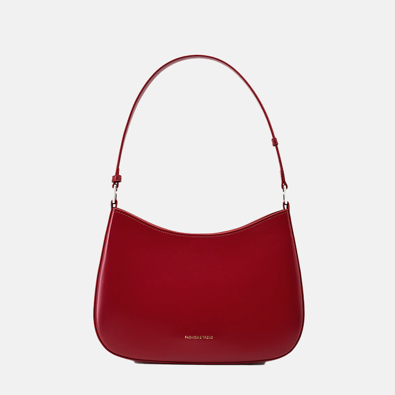 Women’s Leather Crossbody Baguette Bag with Magnetic Closure image 8