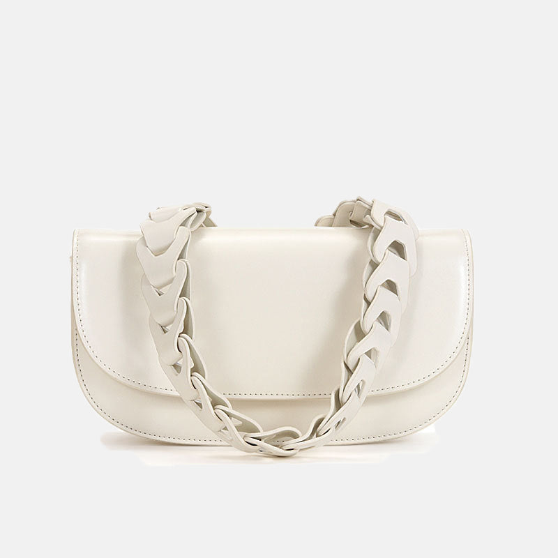 Women’s Leather Cutout Shoulder Strap Baguette Bag image