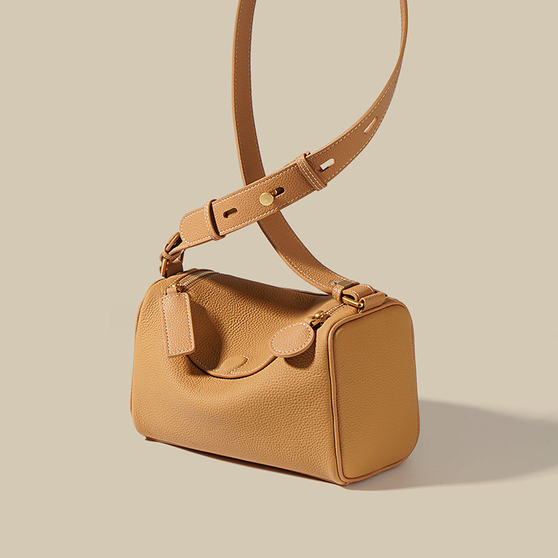 Women’s Minimalist Leather Zipper Closure Hobo Bag with Crossbody Strap image 3