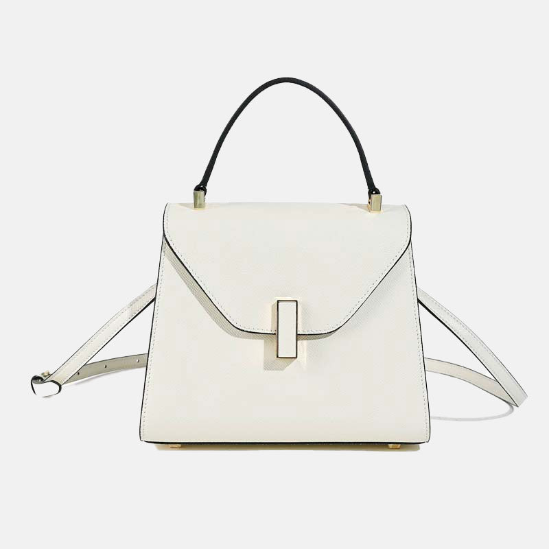 Women’s Leather Minimalist Lock-Clasp Crossbody Top Handle Bag image