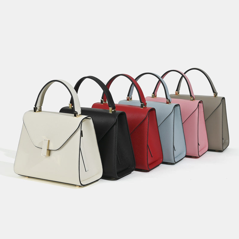 Women’s Leather Minimalist Lock-Clasp Crossbody Top Handle Bag image 4