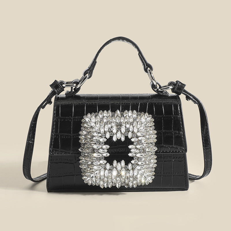 Women’s Mini Crocodile Embossed Rhinestone Crossbody Top Handle Bag image 2