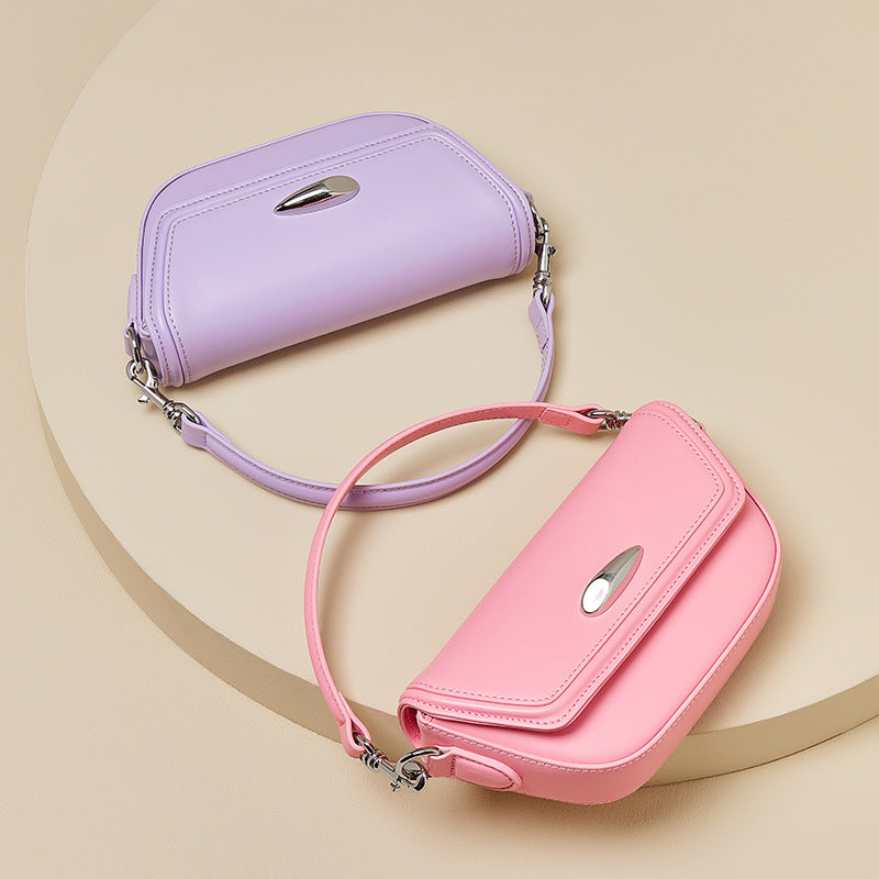 Women’s Mini Minimalist Genuine Leather Single Shoulder Saddle Bag image 3