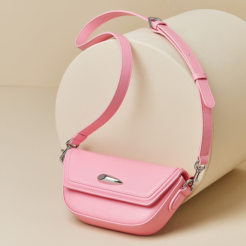 Women’s Mini Minimalist Genuine Leather Single Shoulder Saddle Bag image 2