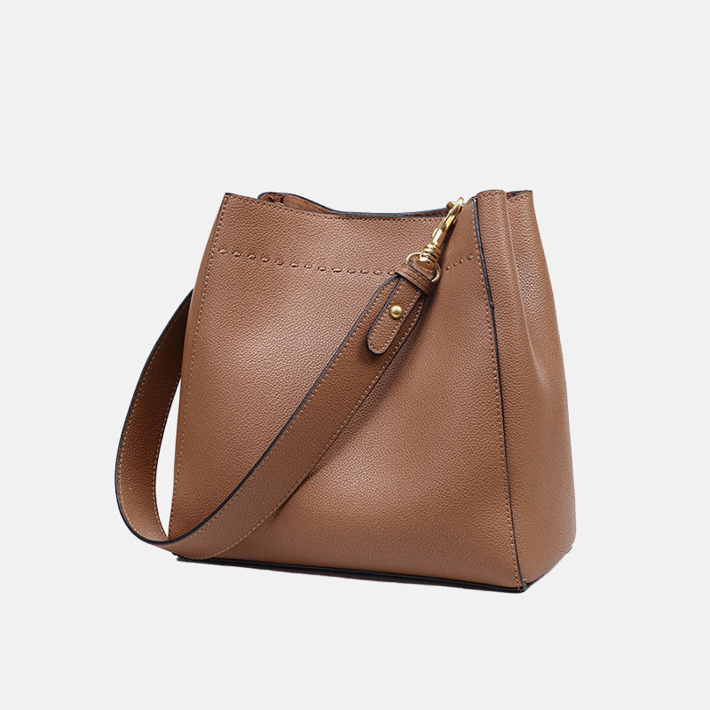 Women’s Minimal Genuine Leather Tote with Rabbit image 3