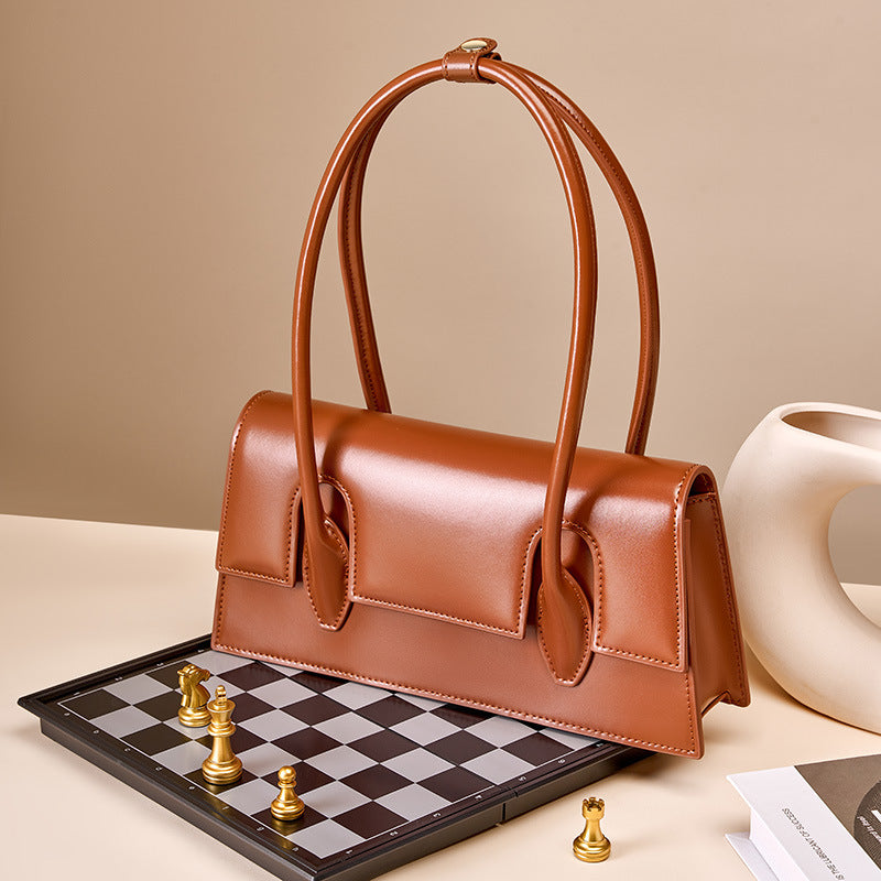 Women’s Minimalism Flap Baguette Bags in Genuine Leather image 5