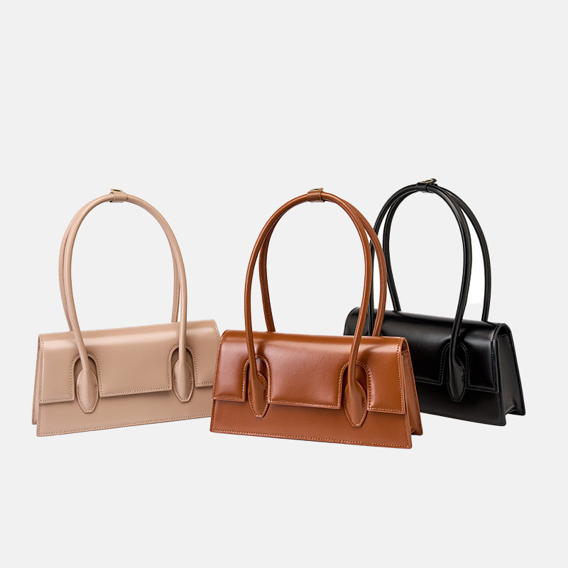 Women’s Minimalism Flap Baguette Bags in Genuine Leather image 6
