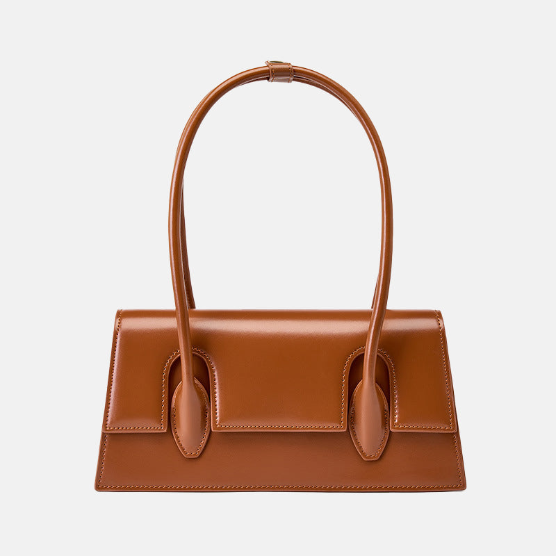 Women’s Minimalism Flap Baguette Bags in Genuine Leather image
