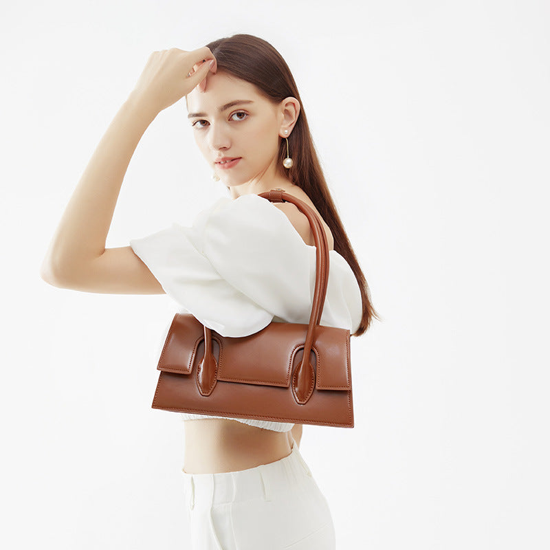 Women’s Minimalism Flap Baguette Bags in Genuine Leather image 3