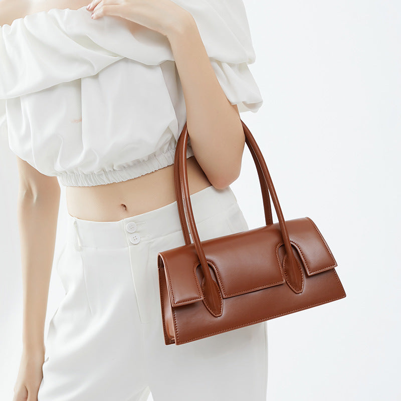 Women’s Minimalism Flap Baguette Bags in Genuine Leather image 4