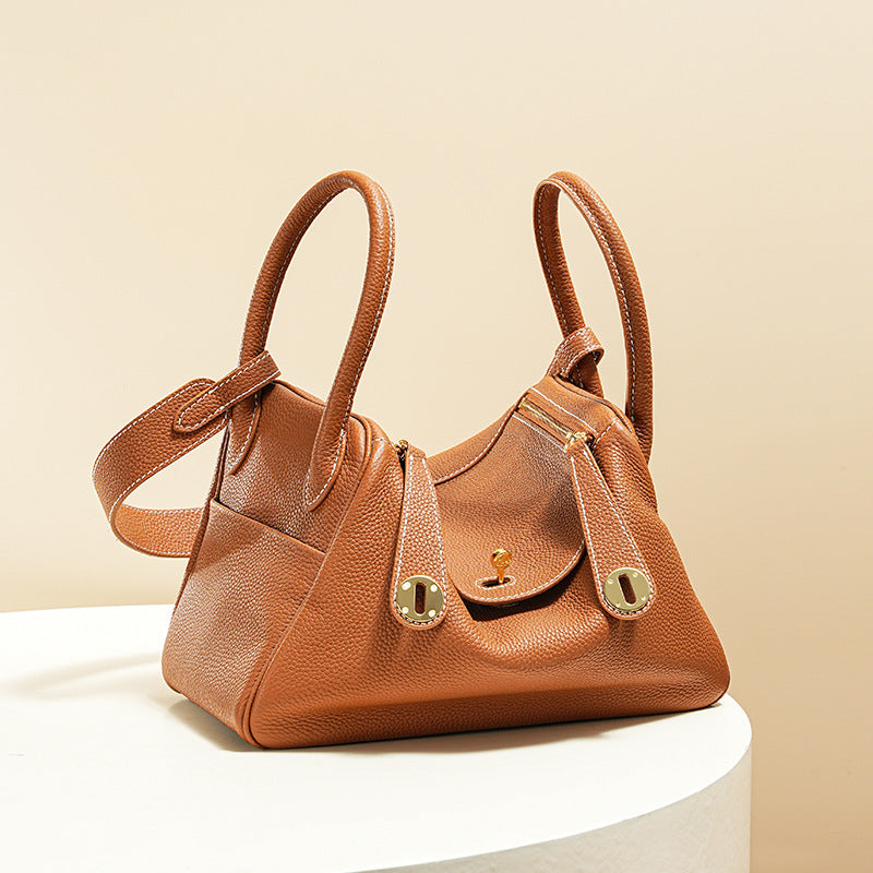 Women’s Minimalist Genuine Leather Cat Eye Decorated Crossbody Shoulder Handbag image 25