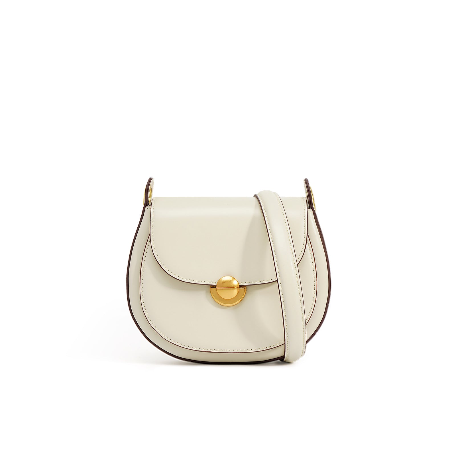 Women’s Minimalist Genuine Leather Crossbody Saddle Bag image 5