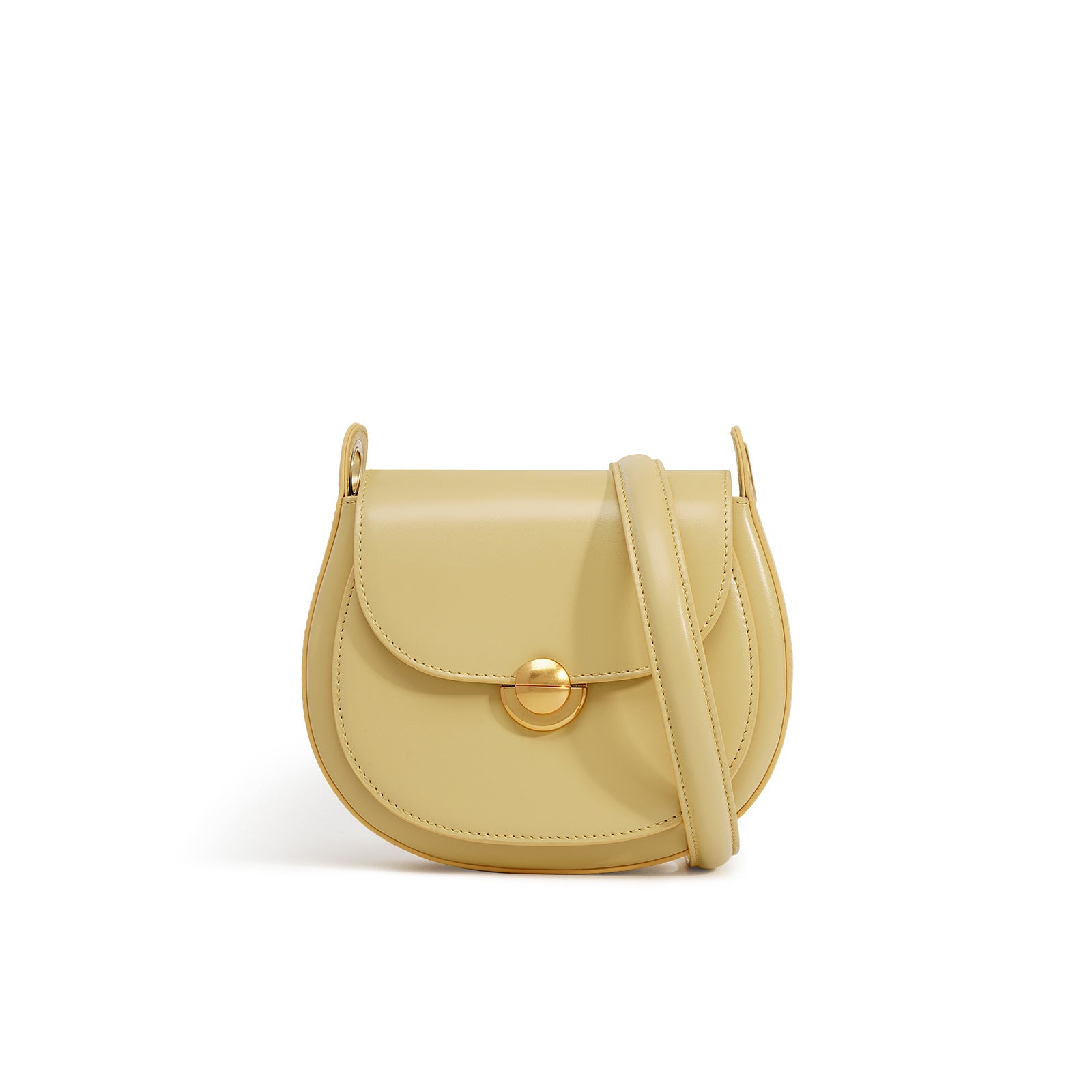 Women’s Minimalist Genuine Leather Crossbody Saddle Bag image 7