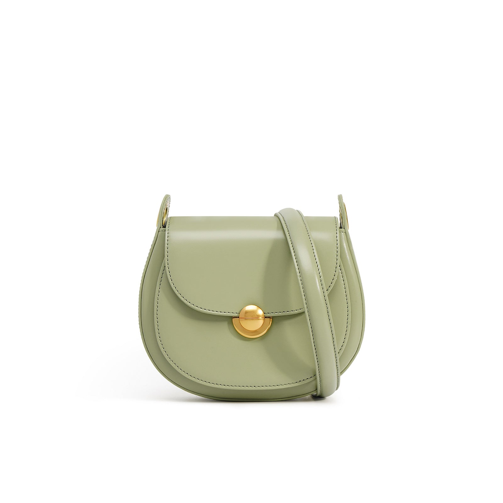Women’s Minimalist Genuine Leather Crossbody Saddle Bag image 3