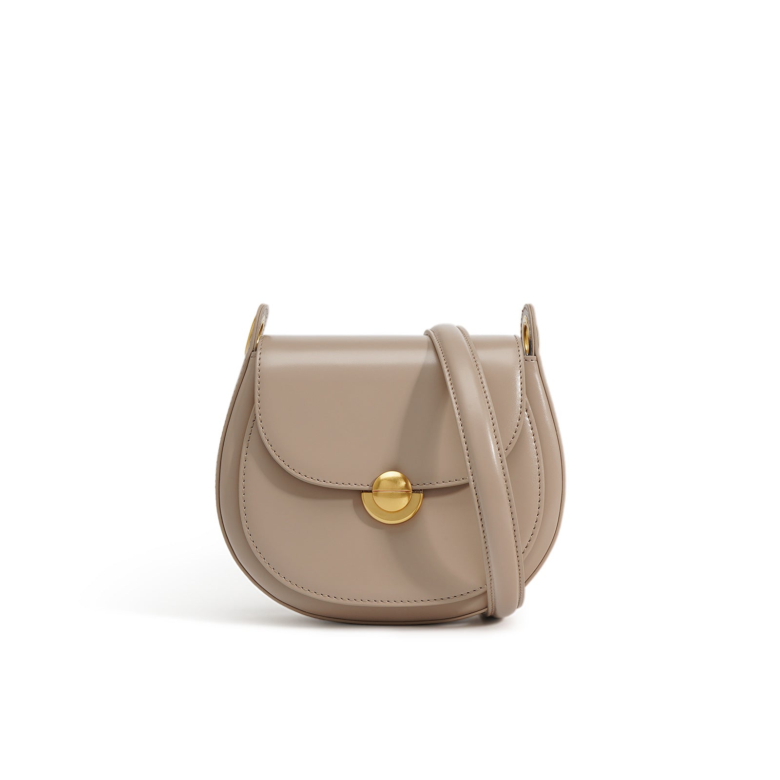 Women’s Minimalist Genuine Leather Crossbody Saddle Bag image 8