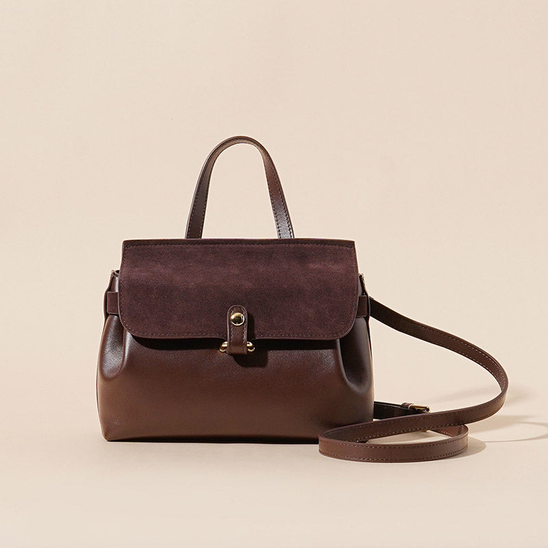 Women’s Minimalist Genuine Leather Drawstring Buckle Crossbody Handbag image 2
