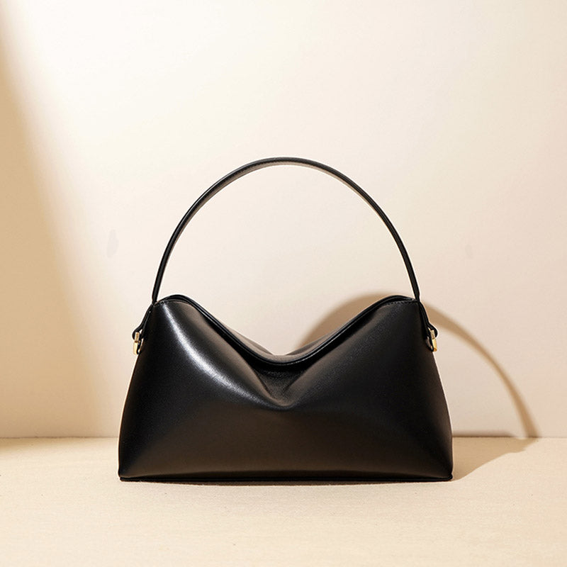 Women’s Minimalist Genuine Leather Dumpling-Shaped Handbag image 3