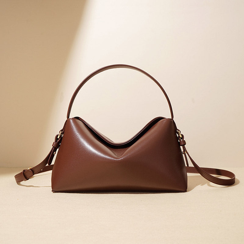 Women’s Minimalist Genuine Leather Dumpling-Shaped Handbag image 5