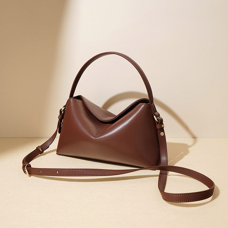 Women’s Minimalist Genuine Leather Dumpling-Shaped Handbag image 6