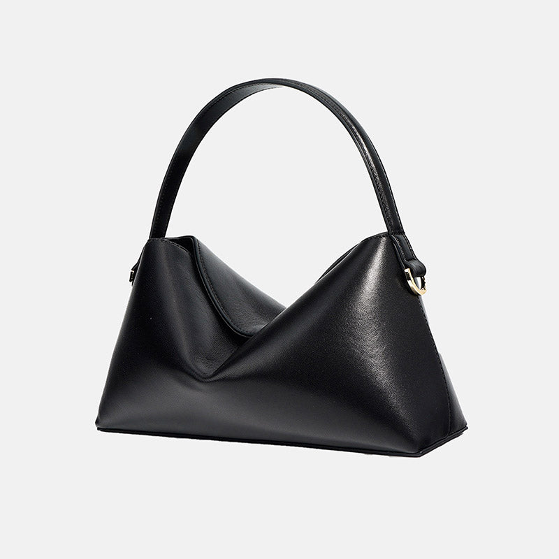 Women’s Minimalist Genuine Leather Dumpling-Shaped Handbag image 2