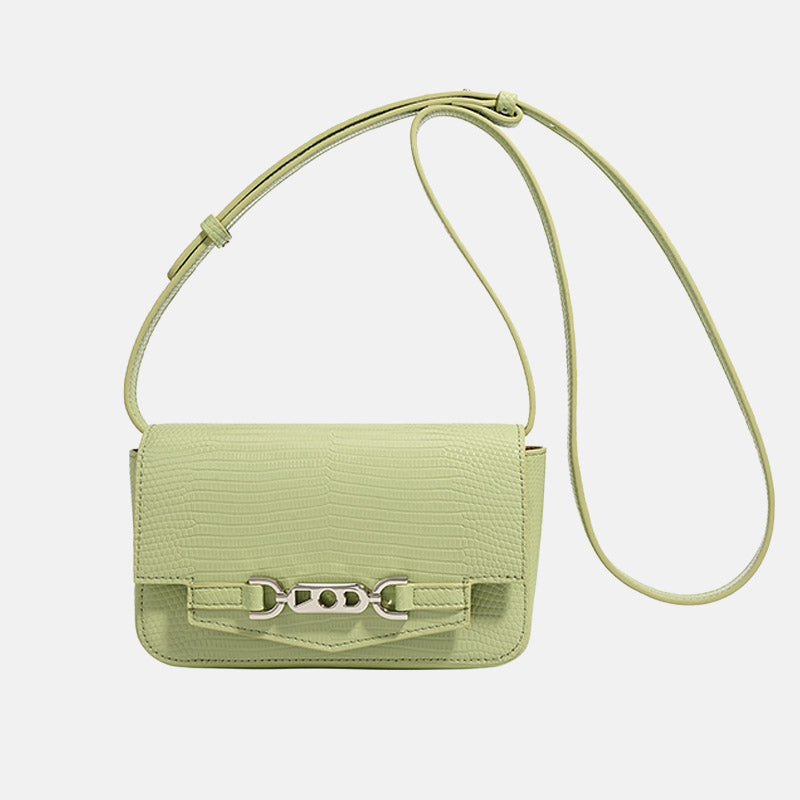 Women’s Minimalist Genuine Leather Lizard Pattern Crossbody Shoulder Bag image