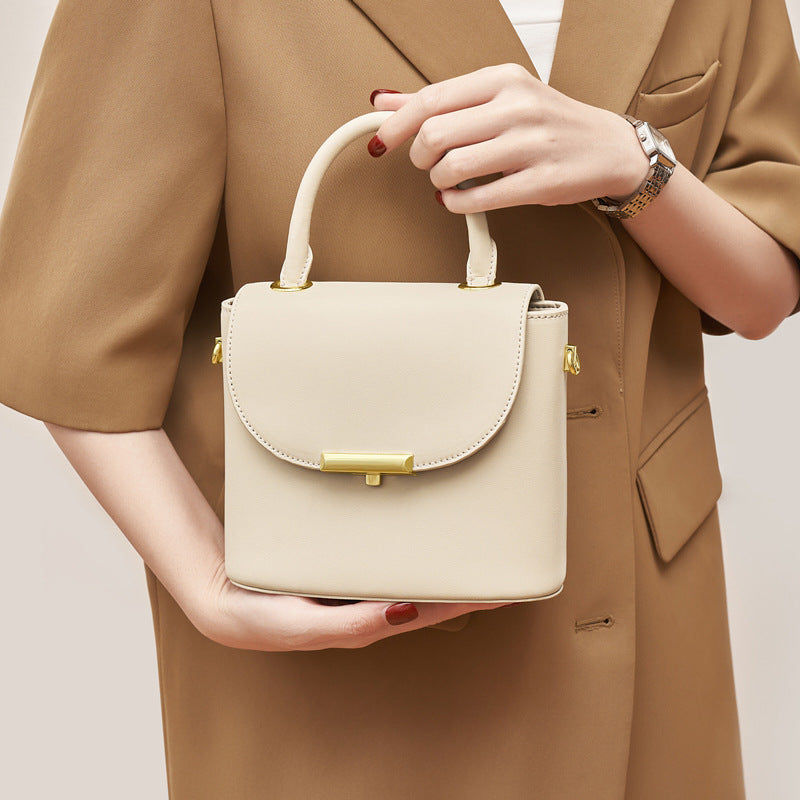Women’s Minimalist Genuine Leather Lock Buckle Crossbody Shoulder Handbags image 4