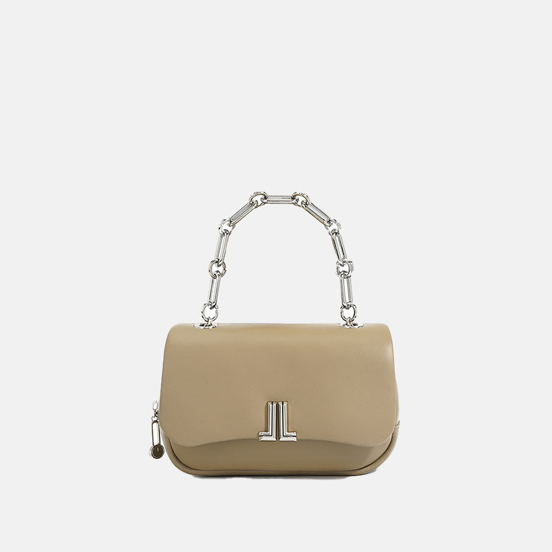 Women’s Minimalist Genuine Leather Magnetic Clasp Shoulder Crossbody Chain Handle Bags image 7