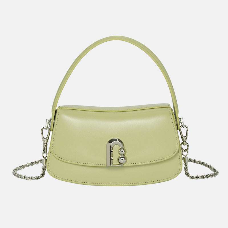 Women’s Minimalist Genuine Leather Magnetic Closure Chain Shoulder Bag image