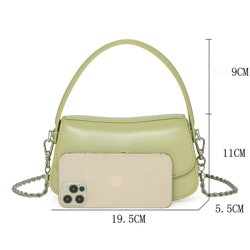 Women’s Minimalist Genuine Leather Magnetic Closure Chain Shoulder Bag image 2