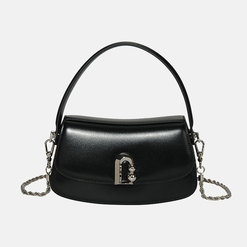 Women’s Minimalist Genuine Leather Magnetic Closure Chain Shoulder Bag image 4