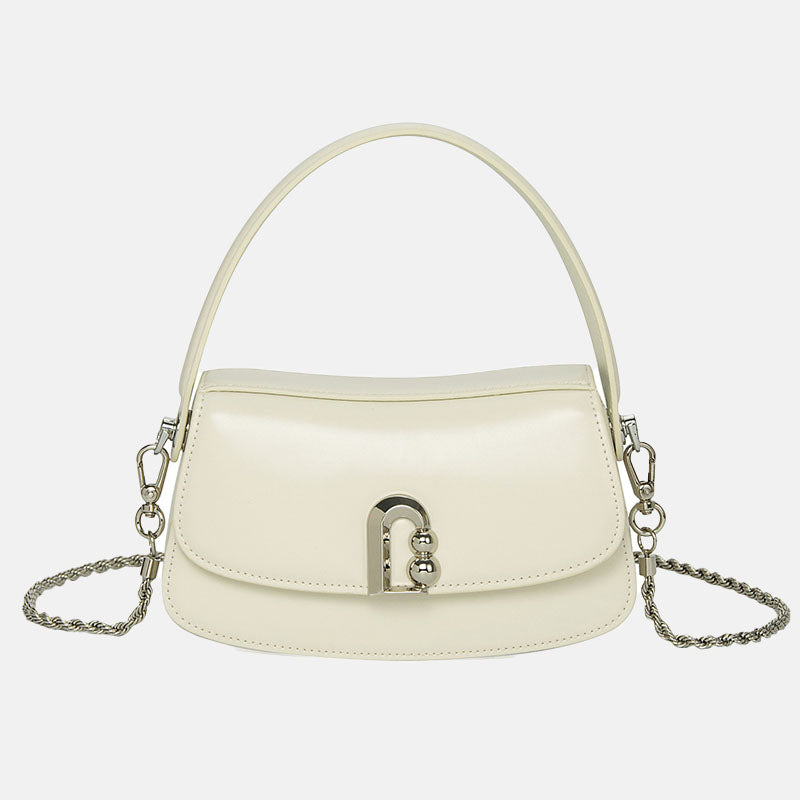 Women’s Minimalist Genuine Leather Magnetic Closure Chain Shoulder Bag image 5