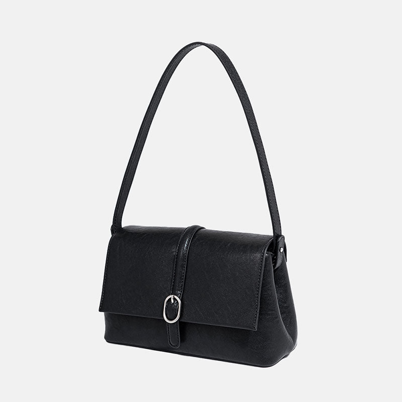 Women’s Minimalist Genuine Leather Magnetic Closure Shoulder Bag image