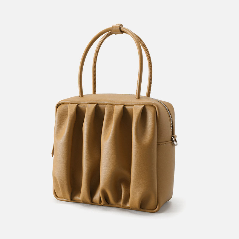 Women’s Minimalist Genuine Leather Pleated Cloud Handbag image