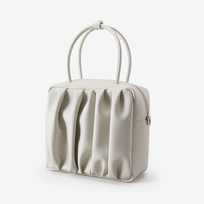 Women’s Minimalist Genuine Leather Pleated Cloud Handbag image 7