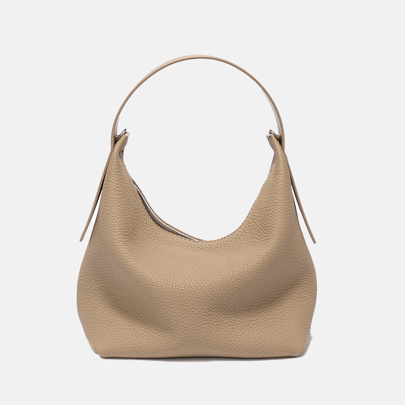 Women’s Minimalist Leather Hobo Bag with Crossbody Strap image