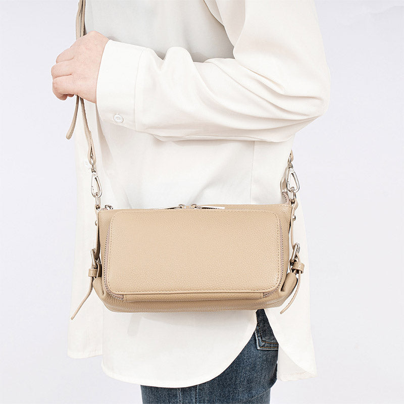 Women’s Minimalist Top-Grain Leather Crossbody Shoulder Bag image 6