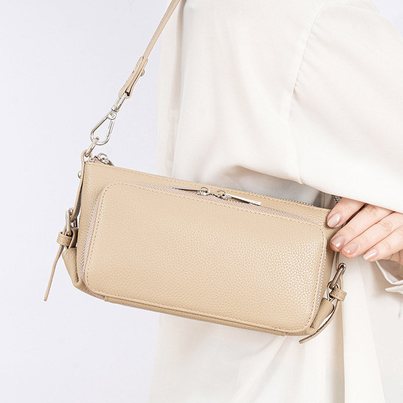 Women’s Minimalist Top-Grain Leather Crossbody Shoulder Bag image 5
