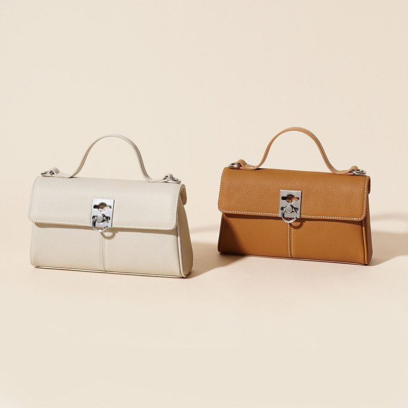 Women’s Minimalist Top Grain Leather Crossbody Shoulder Handbag In Silver Hardware image 6