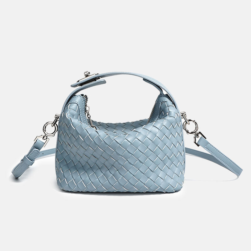 Women’s Minimalist Woven Genuine Leather Crossbody Handbag image 3
