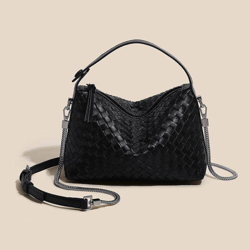 Women’s Minimalist Woven Leather Chain Handbag image 3