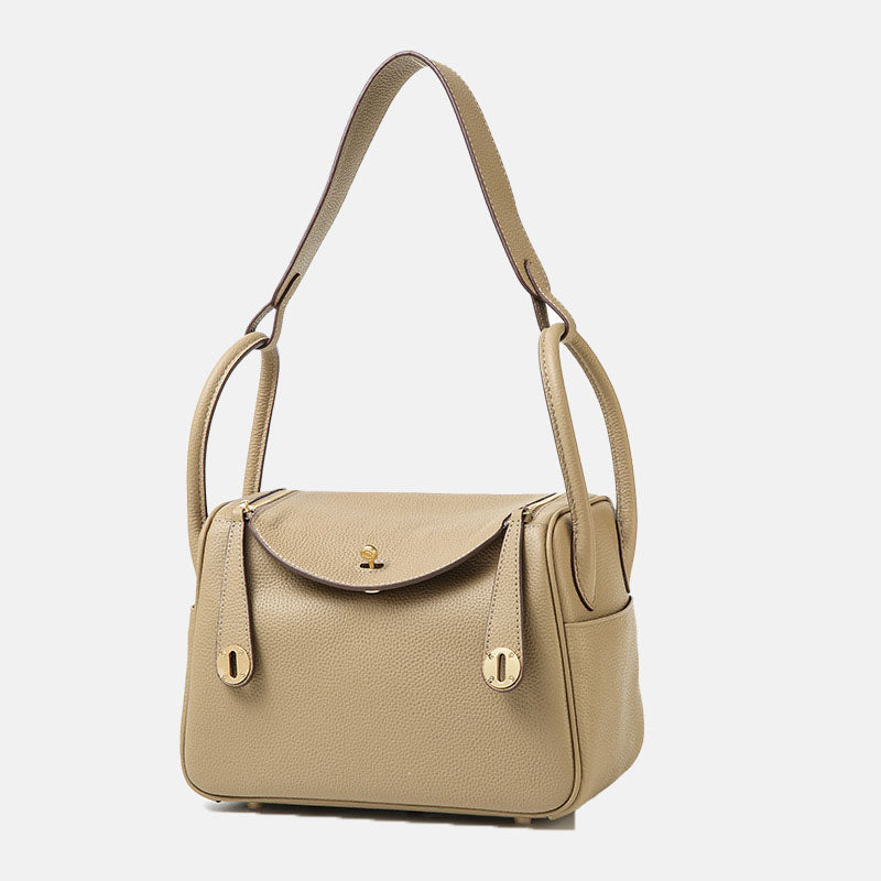 Women’s Minimalist Zipper Buckle Crossbody Shoulder Handbag in Genuine Leather image