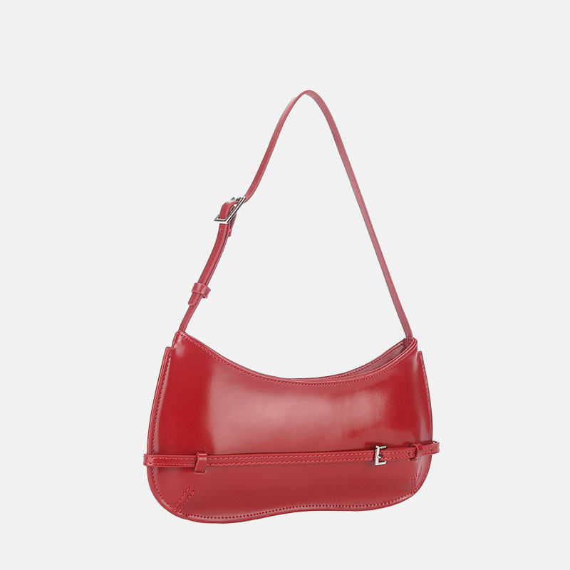 Women’s Patent Genuine Leather Crossbody Shoulder Baguette Bag In Vintage image 2