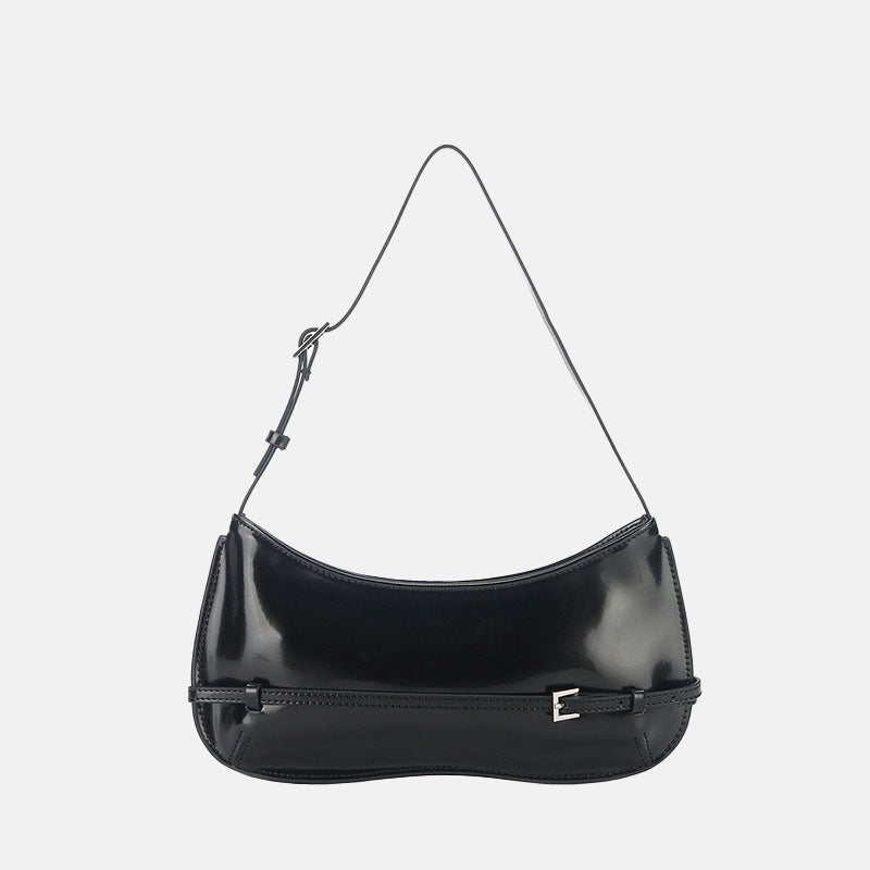 Women’s Patent Genuine Leather Crossbody Shoulder Baguette Bag In Vintage image 5