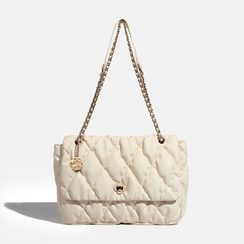 Women’s Quilted Chain Strap Pleated Crossbody Bag image