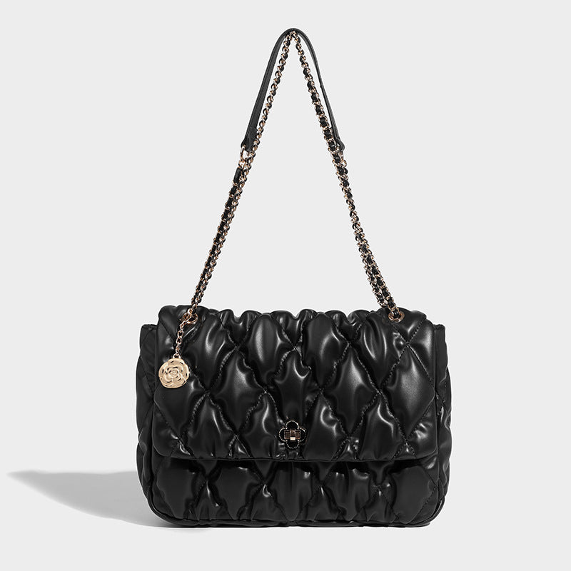Women’s Quilted Chain Strap Pleated Crossbody Bag image 7