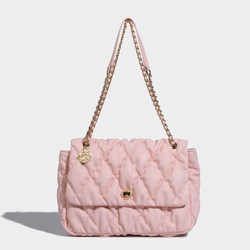 Women’s Quilted Chain Strap Pleated Crossbody Bag image 6