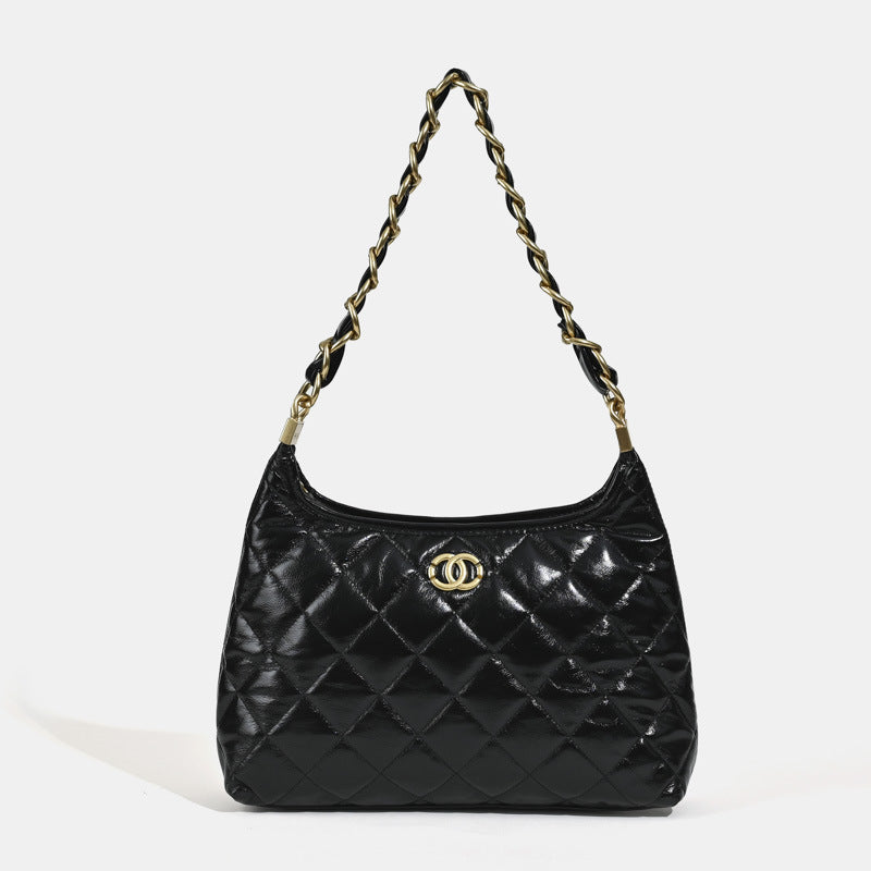 Women’s Quilted Genuine Leather Chain Tote Bag image