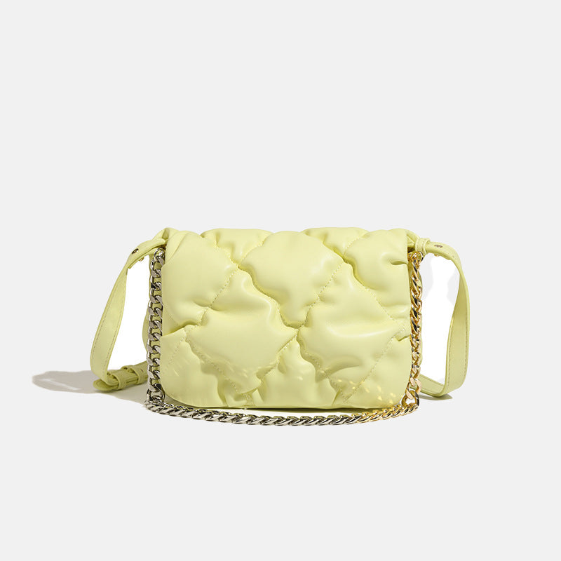 Women’s Quilted Pineapple Chains Shoulder Bags in Vegan Leather image